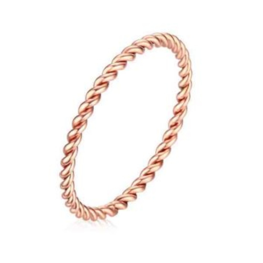 2 LEFT! Rose Gold Intertwined Twist Stackable Ring